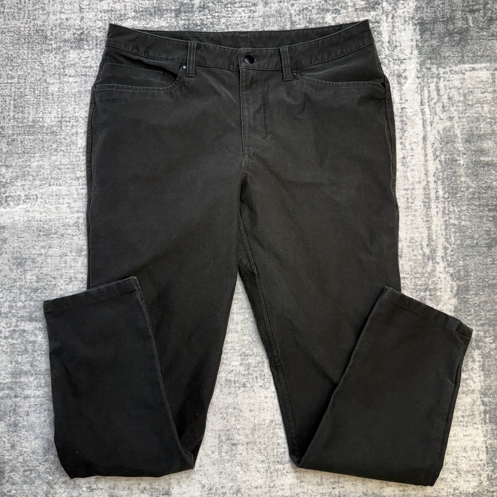 Lululemon ABC Utilitech Pants Mens 34x31 Black Slim Stretch Reflective Commute